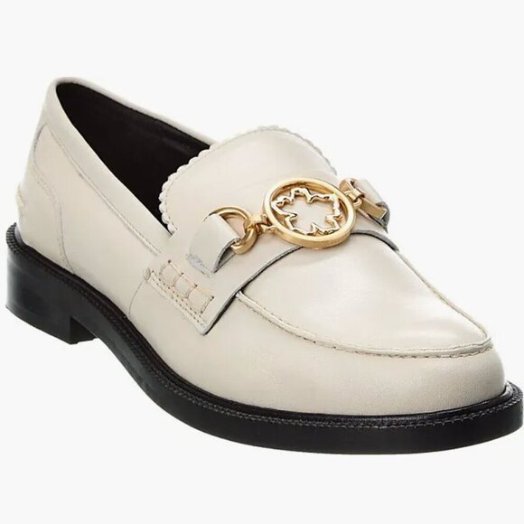 TED BAKER WOMEN'S DRAYANU MAGNOLIA ACCENT LOAFERS IN ECRU, SZ 40